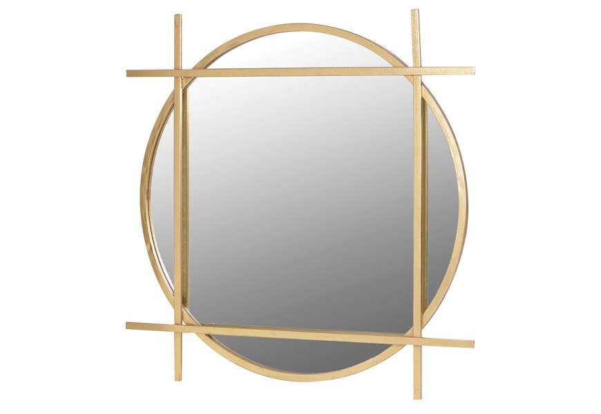 Luxusné art-deco zrkadlo so zlatým dizajnovým rámom Janine 97cm
