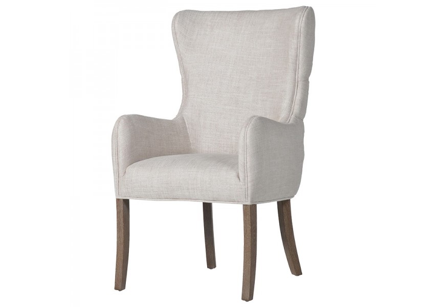 Elegantné krémové moderná stolička Karlotta s opierkami