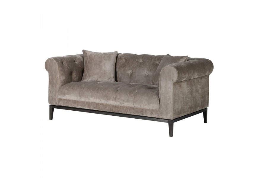 Exkluzívna moderná chesterfield sedačka Maelynn tmavosivej farby