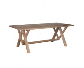 Vidiecky jedálenský stôl Ondine z masívneho dubového dreva hnedý