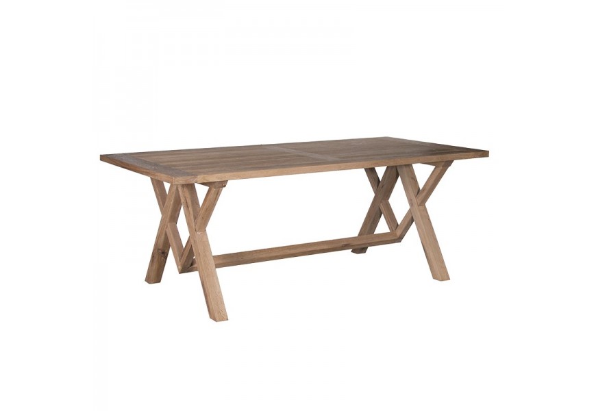 Vidiecky jedálenský stôl Ondine z masívneho dubového dreva hnedý