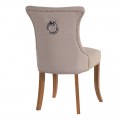 Dizajnová jedálenská stolička Ondine slonovinovej farby s kruhovým klopadlom 96cm