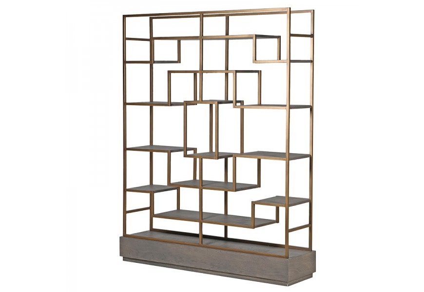 Jedinečná  a nadčasová sivá knižnica Walena  z dubového dreva