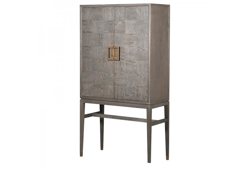 Luxusná sivá barová skrinka v retro štýle