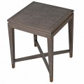 Luxusný šedý príručný stolík z masívneho dubového dreva