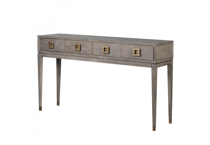Jedinečná a dizajnová sivá konzola v retro štýle s modernistickým nádychom