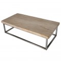 Moderný dizajnový konferenčný stolík Pruitt z dreva a kovu 140cm