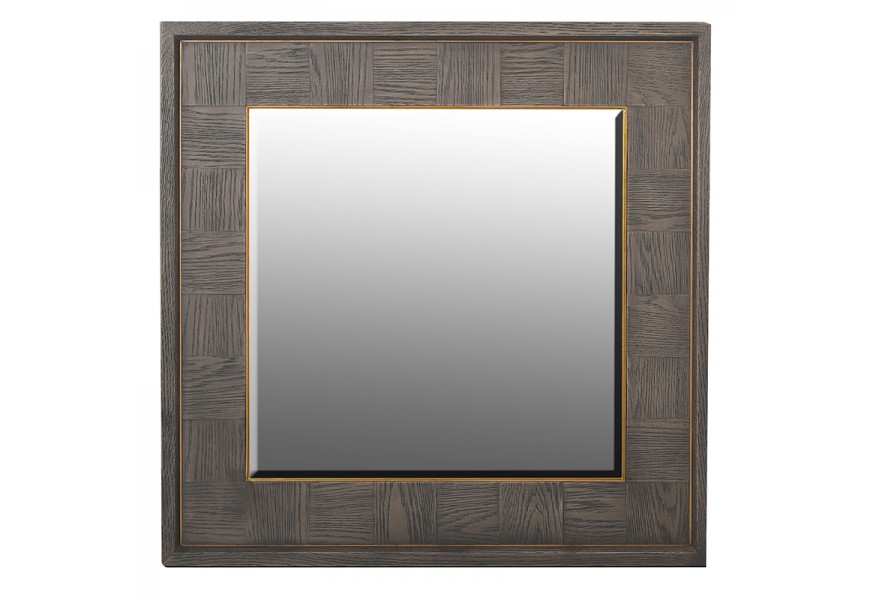 Luxusné štvorcové  zrkadlo v sivom retro ráme Walena