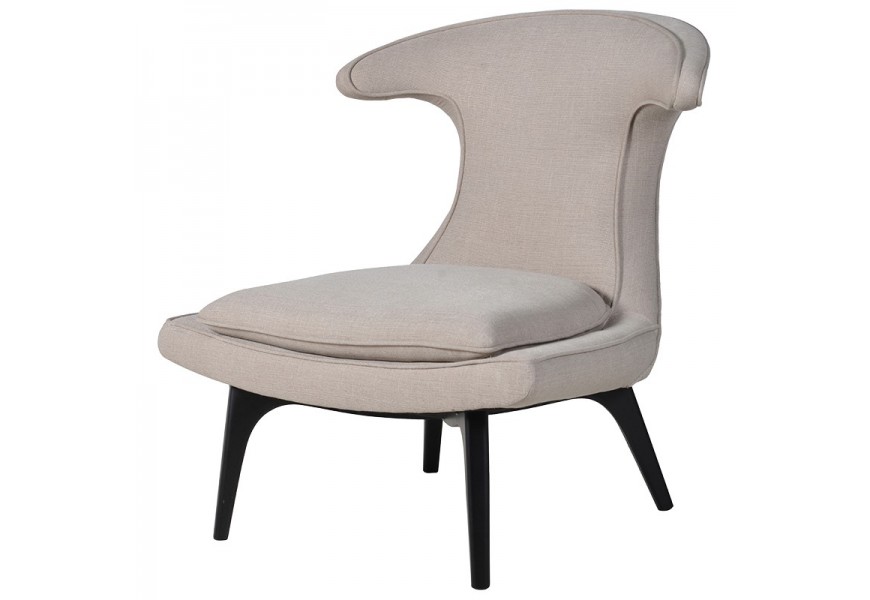 Moderná jedálenská stolička Pruitt s vysokým operadlom smotanovej farby