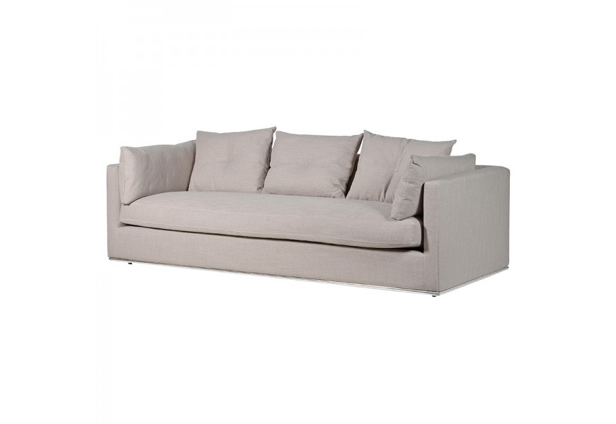 Štýlová moderná sedačka Pruitt určená pre tri osoby v béžovom prevedení