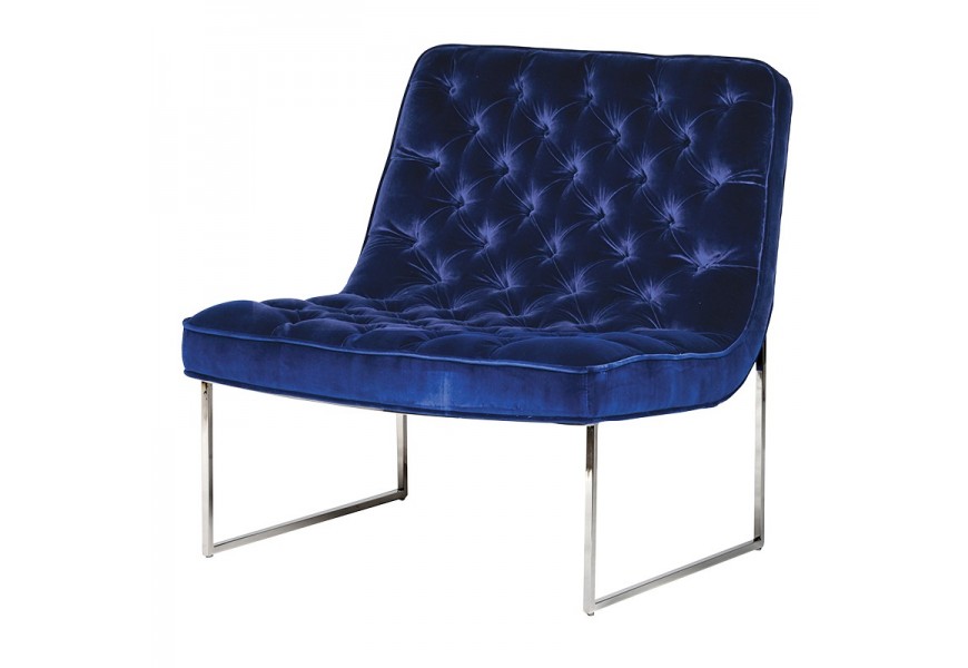 Art-deco luxusn&aacute; stolička Nouvel tmavomodr&aacute;