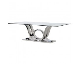 Art-deco luxusný jedálensky stôl Shantay zo skla a kovu 240 cm