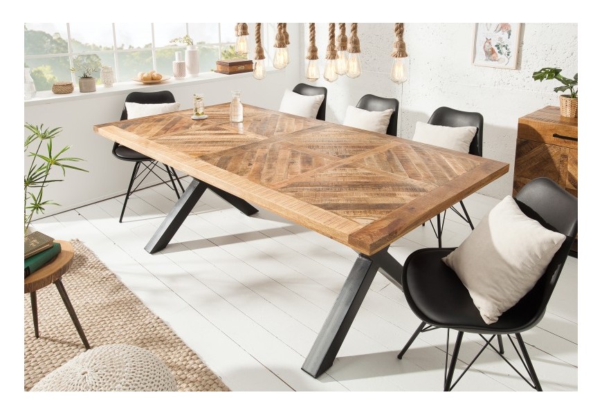 Elegantný moderný jedálensky stôl Frida hnedý 200 cm masívne drevo