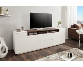 Moderný TV stolík Dalia orech v bielej farbe 180cm