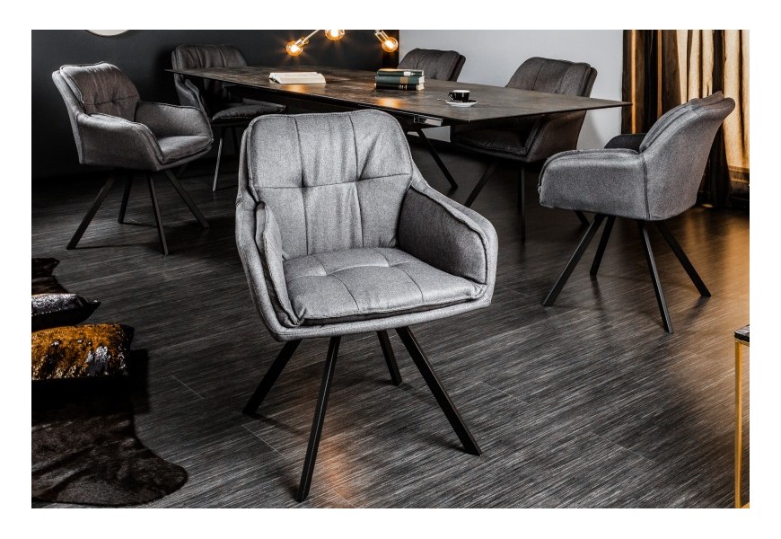 Retro kancelárska stolička Dex v sivej farbe 63cm