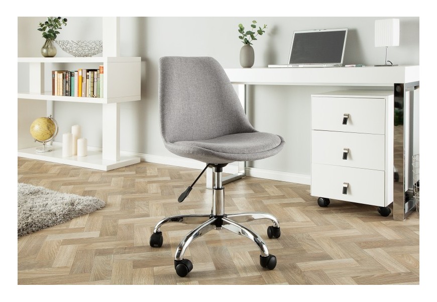 Štýlové kancelárske kreslo Esteban v škandinávskom štýle v sivom prevedení s nastaviteľnou výškou 80-90cm