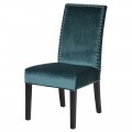Luxusná jedálenská stolička Lucienne s vysokým operadlom a tyrkysovým poťahom101cm