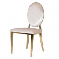 Art-deco dizajnová jedálenská stolička Shantay s poťahom slonovinovej farby 94cm