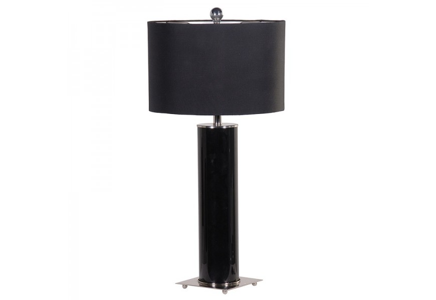 Dizajnová čierna elegantná stolová lampa Shantay s čiernym tienidlom 44 cm