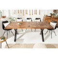 Hneý industriálny luxusný jedálensky stôl Frida 200 cm masívne drevo