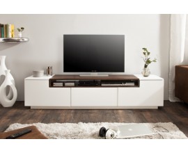 Moderný TV stolík Dalia orech v bielej farbe 180cm