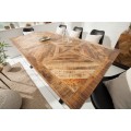 Industriálny luxusný jedálensky stôl Frida hnedý 160 cm z masívu