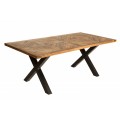 Industriálny luxusný jedálensky stôl Frida hnedý 200 cm z masívneho dreva