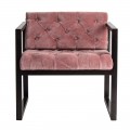 Chesterfield kreslo Alvaro v ružovej farbe 70cm