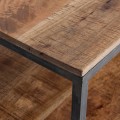 Obdĺžnikový elegantný industriálny konferenčný stolík Aminte mango s kovovými nožičkami 120 cm
