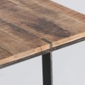 Industriálny dizajnový príručný stolík Aminte mango z masívu 55 cm
