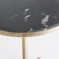 Art-deco dizajnový okrúhly príručný stolík Beadwof mramorový