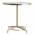 Dizajnový kontrastný art-deco okrúhly príručný stolík Beadwof mramorový s kovovou konštrukciou