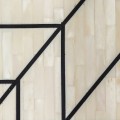 Moderná barová skrinka Diodato z MDF a kovu bielo-čierna 100 cm so vzorom vyrobeným z kostí