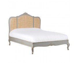 Vidiecka kráľovská posteľ Crema sivá 160cm