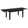 Luxusný rozkladací industriálny jedálenský stôl M-Industrial v čiernom prevedení z masívneho dreva mindi a s kovovými prvkami