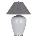 Stolná keramická lampa sivej farby s chrómovými prvkami 108 cm