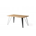 Luxusný industriálny jedálenský stôl Anselmo z masívneho agátového dreva naturálnej hnedej farby s čiernymi nohami