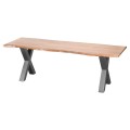 Masívny elegantný hnedý jedálensky stôl so šedými nohami Live Edge 240 cm Akácia