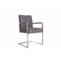 Industriálna dizajnová retro stolička Inspirativo sivá 90cm, strieborný rám