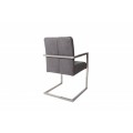 Industriálna dizajnová retro stolička Inspirativo sivá 90cm, strieborný rám