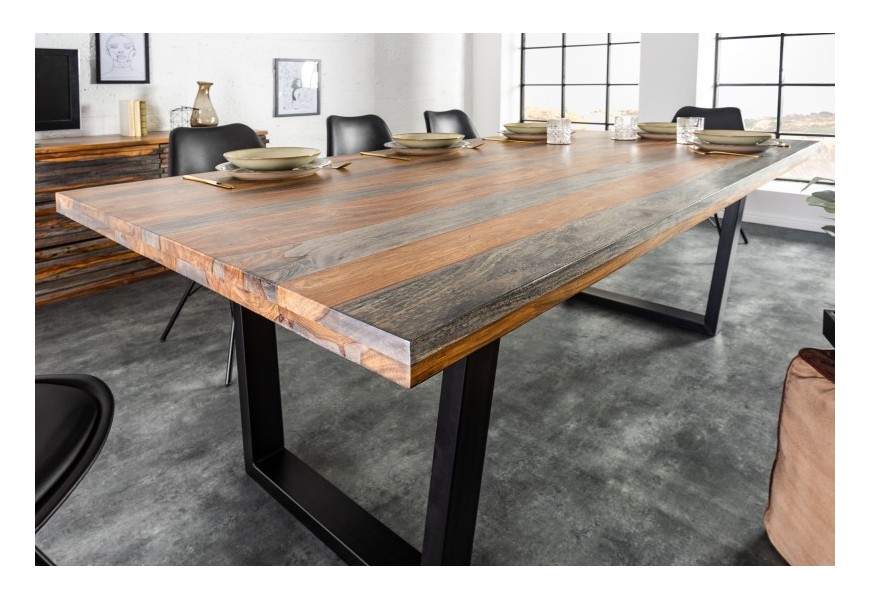 Masívny dizajnový jedálenský stôl Spin 160cm Sheesham