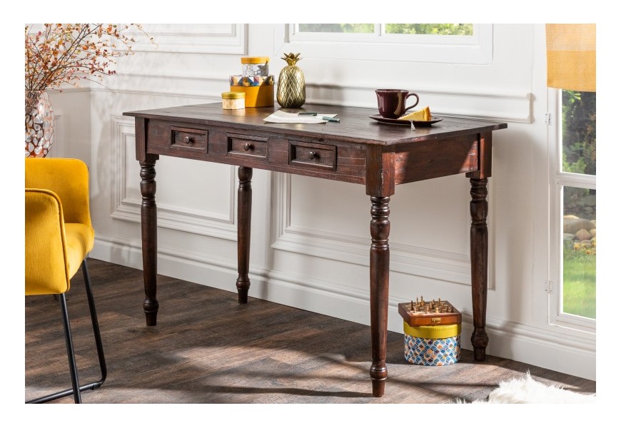 Vidiecky p&iacute;sac&iacute; st&ocirc;l Hemingway 120cm mahag&oacute;n