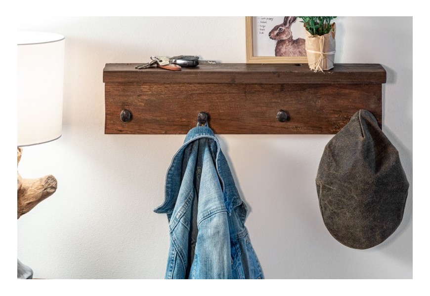 Štýlový vešiak Hemingway vo vidieckom štýle z teakového recyklovaného dreva