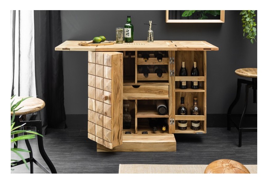 Masívna barová skrinka Seal 130cm akácia