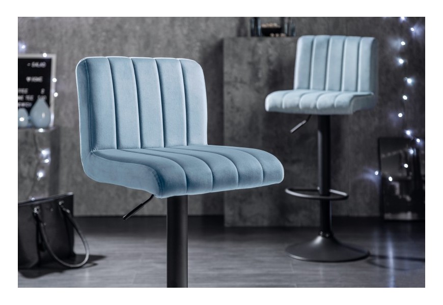 Luxusn&aacute; zamatov&aacute; barov&aacute; stolička Portland modr&aacute;