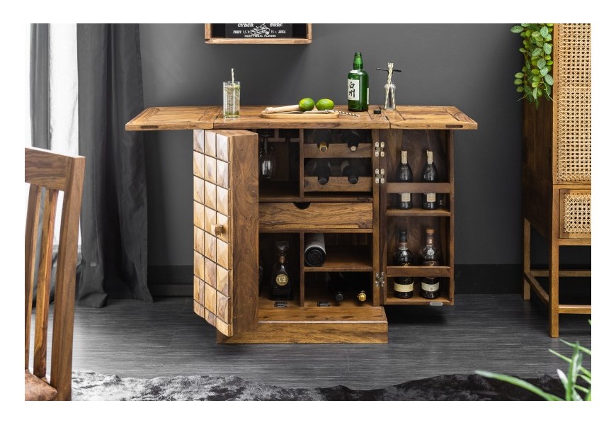 Masívna barová skrinka Seal 130cm sheesham