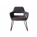 Retro dizajnová sivá stolička Pala s opierkami na ruky 79cm
