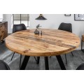 Okrúhly jedálenský stôl Steele Craft 120cm hnedý z masívneho dreva
