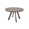 Industriálny okrúhly jedálenský stôl Steele Craft 120cm sivý z masívneho dreva