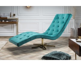 Dizajnová leňoška Relaxo II zamat tyrkys/zelená